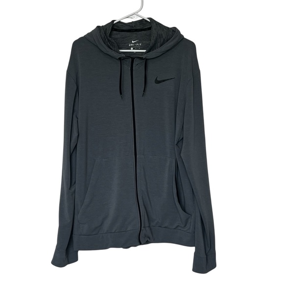 Nike Men’s DriFit Fill Zip Hoodie Sweatshirt Jacket Gray SIZE XL - Picture 1 of 10